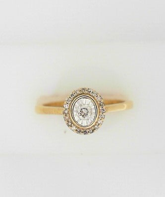 Ladies 14 Karat Yellow Gold  Diamond Engagement Ring 0.16tw Round H/I SI3 Diamonds Size 7