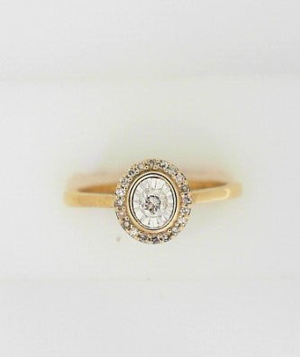 Ladies 14 Karat Yellow Gold Diamond Engagement Ring