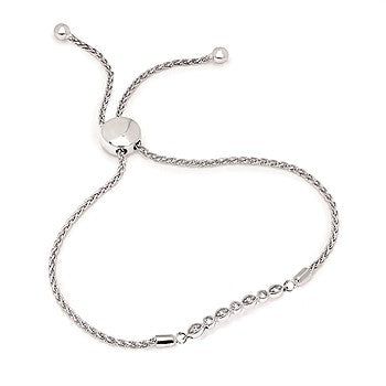 Ladies Sterling Silver Bracelet With 0.16Tw Round H/I I1 Diamonds