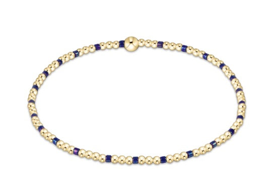 egirl Hope Sincerity Pattern 2mm Bead Bracelet - Blue Met