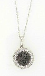 Ladies 14 Karat White Gold  With = 0.36Tw Round Black Diamonds And = 0.07Tw Round G/H SI2 Diamonds With 16