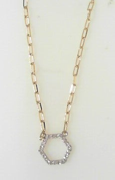 Ladies 14 karat Yellow gold Diamond Fashion Pendant With 0.17Tw Round H/I Si2 Diamonds 18