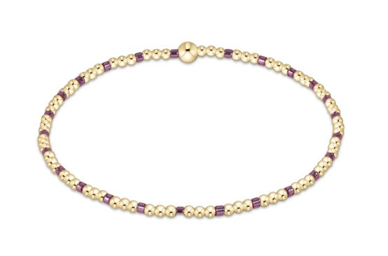 egirl Hope Sincerity Pattern 2mm Bead Bracelet - Pink Met