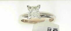 Ladies 14 Karat White Gold Diamond Solitaire With = 1.09Tw Princess H/I SI3 Diamond Natural No Cert