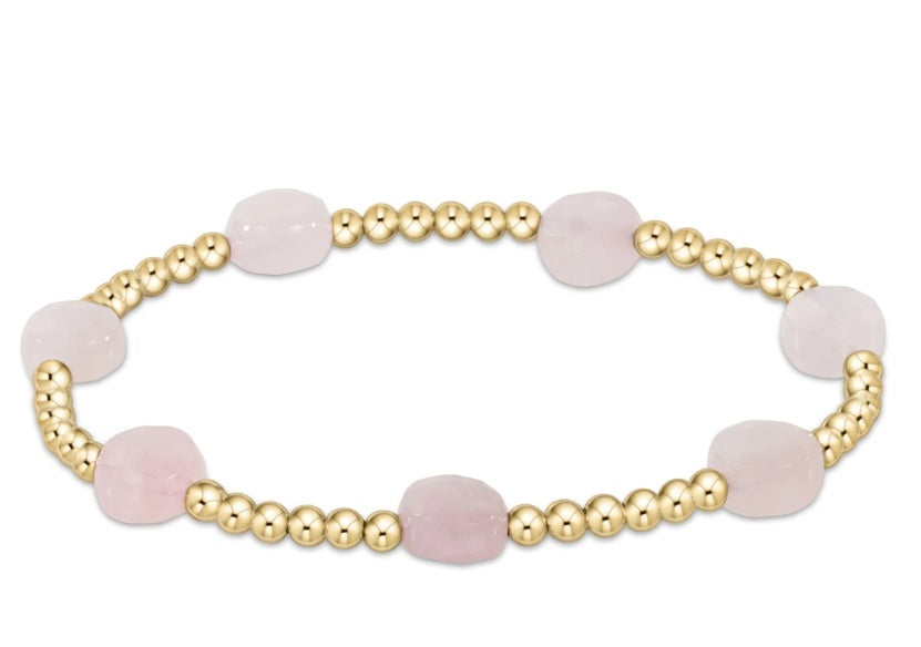 Admire Gold 3Mm Bead Bracelet - Pink Opal