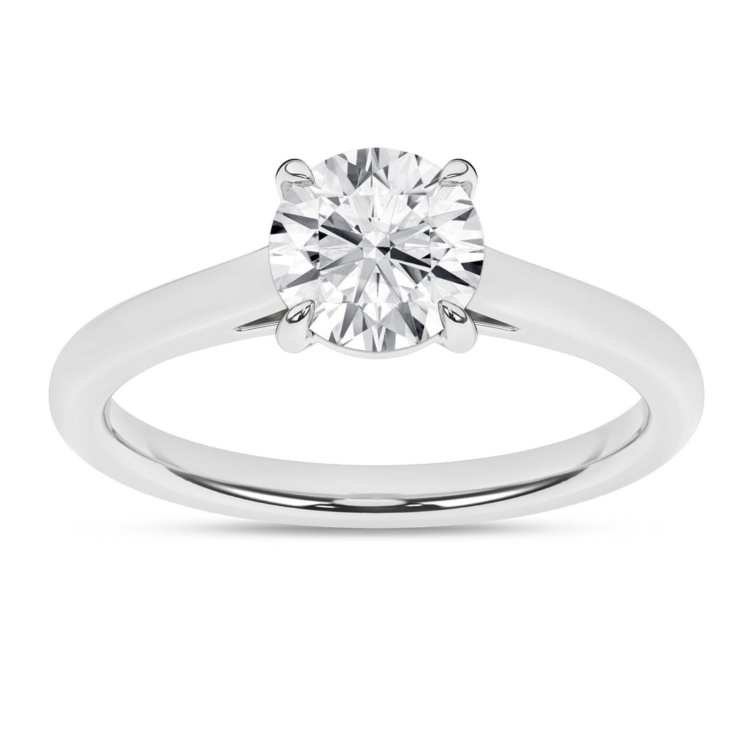 Ladies 14 Karat White Gold Four Prong Diamond Solitaire With 1.50Tw Round G/H VS2 Diamond Size 7  IGI Certificate # 20J627492402 Lab Grown Diamond