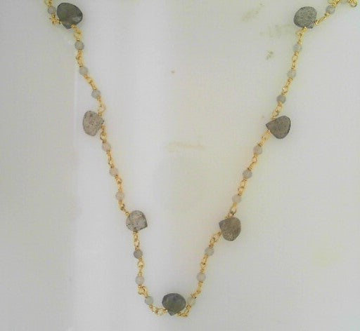Labradorite Gemstone Teardrops Necklace