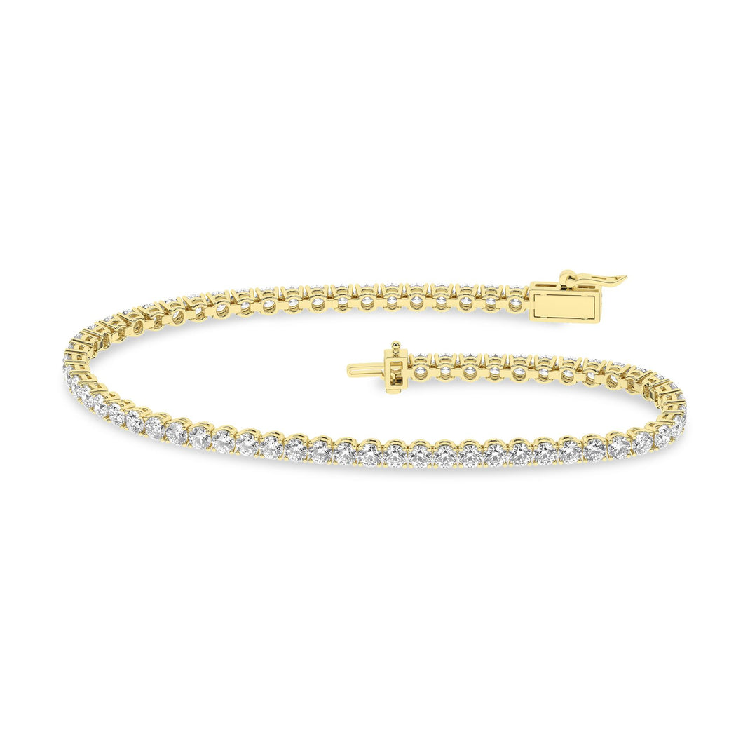 Ladies 14 Karat Yellow Gold Diamond Tennis Bracelet With 5.00Tw Round G/H VS2 Diamonds Lab Grown IGI Certificate # 23J359742403 7