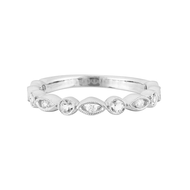 Ladies 14 Karat White Gold Stackable Band With 0.29Tw Round H/I SI2 Diamonds