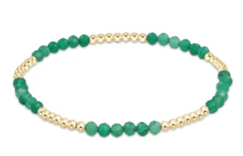 Blissful Pattern 2.5mm Bead Bracelet - Green Onyx