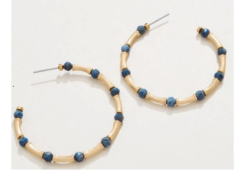 Calm Waters Hoop Earrings Blue Coral