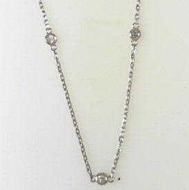 Ladies 14 Karat Yellow Gold  Diamond By The Yard Necklace With 0.31Tw Round H/I Si2 Diamonds 18