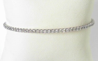 Ladies 14 Karat White Gold Diamond Bangle Bracelet With 1.05tw Round G/H SI2 Diamonds 6.75