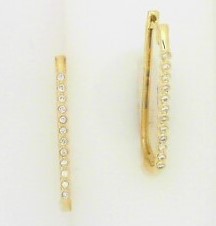 Ladies 14 Karat Yellow Gold  Diamond Hoops With 0.18Tw Round H/I Si2 Diamonds