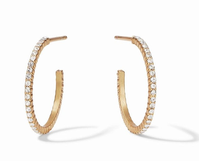 Windsor Hoop Gold Crystal - Medium