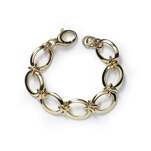 Diana Bracelet- Alternating large oval and knot links 7.5