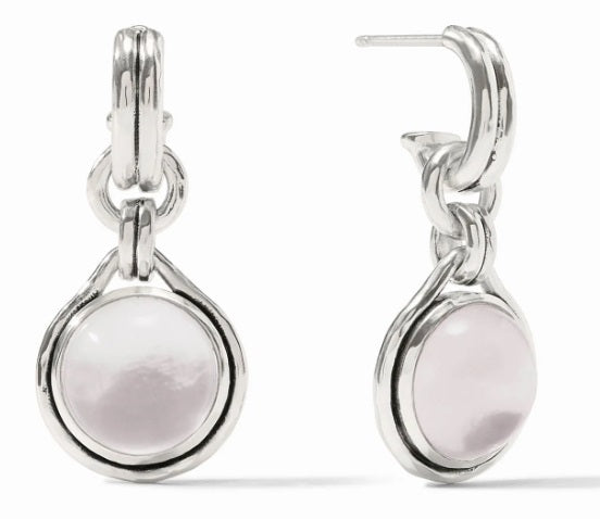 Solara Hoop & Charm Earring - Iridescent Clear Crystal
