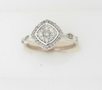 Ladies 10 Karat White Gold Diamond Fashion Ring 0.25tw Round H/I SI3 Diamonds Size 6