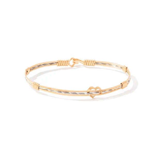 From The Heart Bracelet 14K Gold Artist Wire and Sterling Silver 8.00