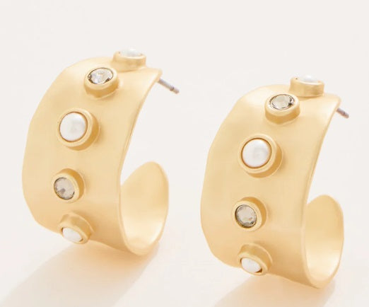 Estate Hoop Earrings Black