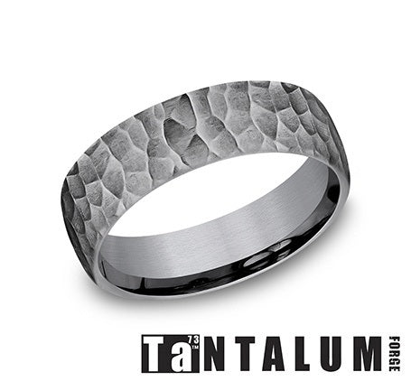 The Shredder - Grey Tantalum European Comfort Fit with Hammered Finish - 6.5mm - Size 10