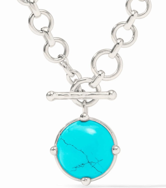 Honeybee Necklace - Silver - Turquoise Blue
