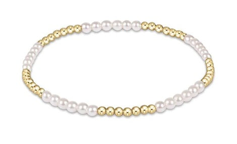Classic Blissful Pattern 2.5mm Bead Bracelet - 3mm Pearl