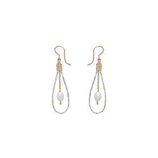 Guardian Angel Earrings- 14K Gold Artist Wire & Mirrored Silver