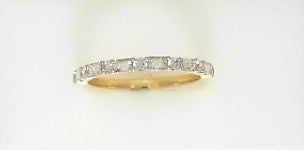 Ladies 14 Karat Yellow Gold Diamond Band With = 0.37Tw Baguette G/H SI2 Diamonds And = 0.21Tw Round G/H SI2 Diamonds = .58pts  Size 7.5