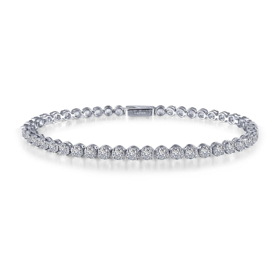 Sterling Silver Rhodium Plated Classic Tennis Bracelet 4.29 CTW 6.5