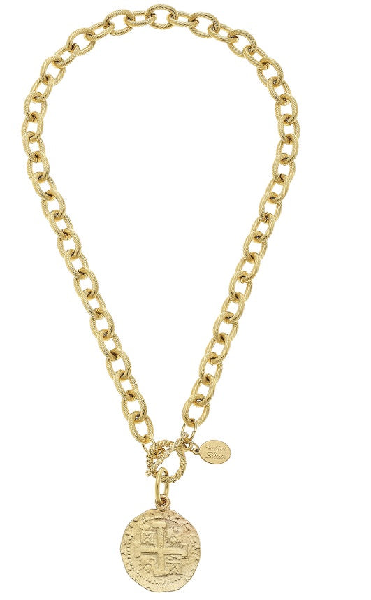 Peruvian Coin Toggle Necklace - Inches