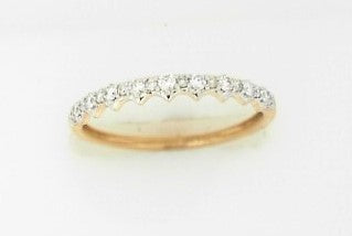 Ladies 10 Karat Yellow Gold Diamond Band With = 0.15Tw Round H/I Si2 Diamonds Size 7