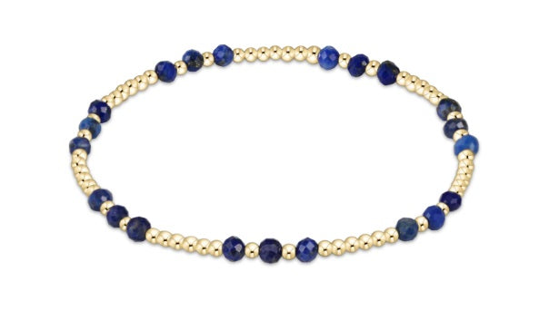 Gemstone Gold Joy Pattern 3mm Bracelet - Lapis