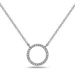Ladies 14 Karat White Gold Diamond Circle Necklace With 0.09Tw Round H/I Si2 Diamonds with 18