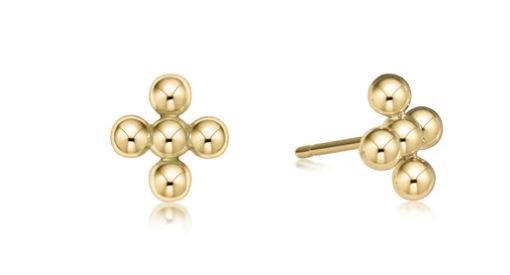 Classic Beaded Signature Cross Stud- 4mm Bead