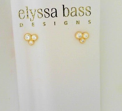 Three Stone Mini CZ Earrings