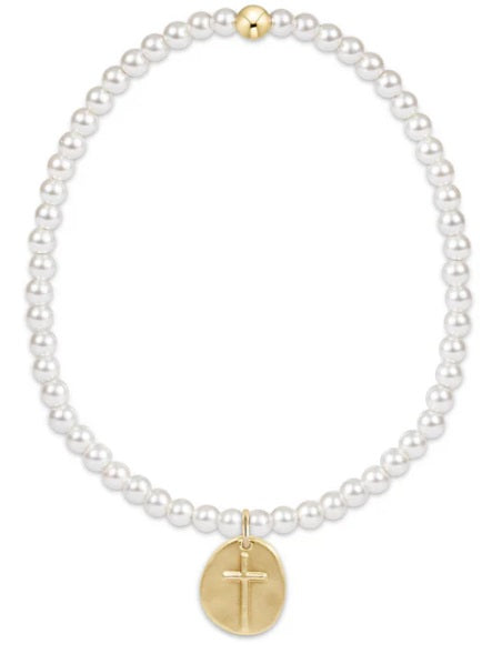 Classic Pearl 3MM Bead Bracelet - Inspire Small Gold