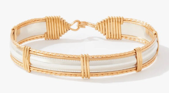 From This Moment Bracelet- 14K Gold Artist Wire & Silver Bar- Size 7.0