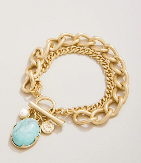 Coralie Toggle Bracelet Light Turquoise
