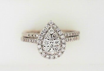 Ladies 14 Karat White Gold Diamond Wedding Set With 0.38Tw Round H/I Si2 Diamonds