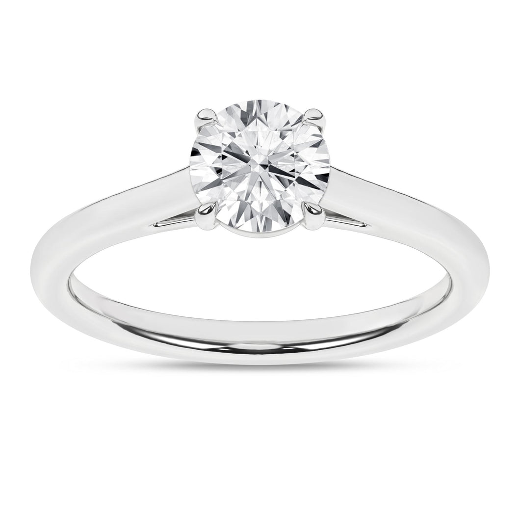 Ladies 14 Karat White Gold Four Prong Diamond Solitaire With 1.00Tw Round G/H VS2 Diamond Size7 IGI Certificate #21J641252403 Lab Grown Diamond