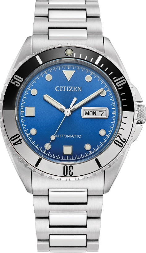 MEN CITIZEN AUTO WR100 SS BRAC BLUE
