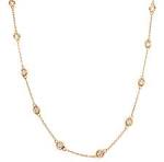 Ladies 14 Karat Yellow Gold Diamond By The Yard Necklace With = 0.72Tw Round G/H SI2 Diamonds 18