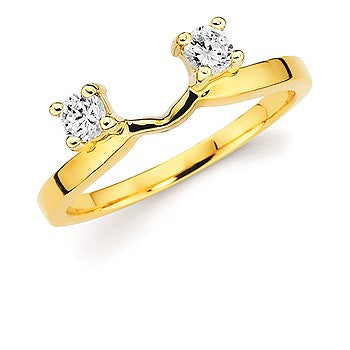 Ladies 14 Karat Yellow Gold Wrap With 0.24Tw Round H/I I1 Diamonds - Size: 6.5