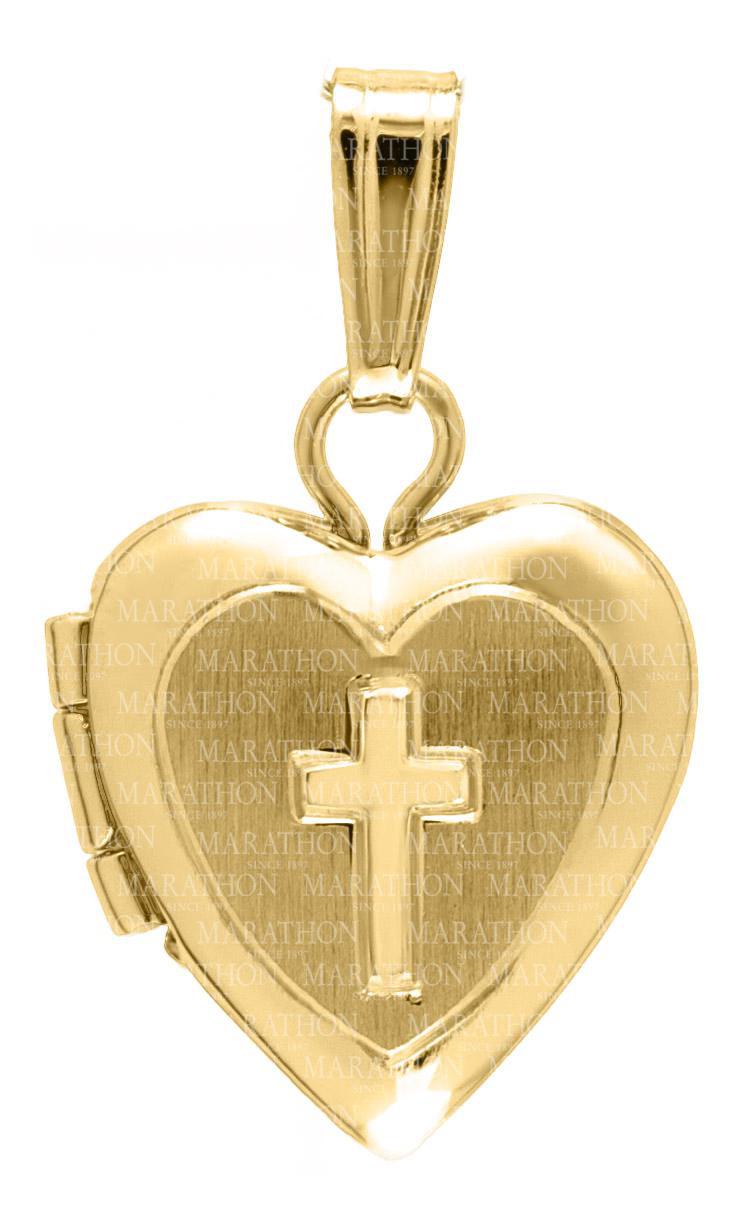Kiddie Kraft Children's 14 Karat Gold Filled Heart and Cross Locket 13