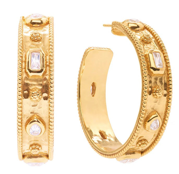 Berry Hoop Earrings- Clear Cub