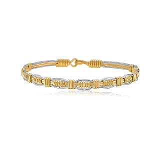 Steadfast Bracelet- 14K Gold Artist Wire And Silver- Size 7.5