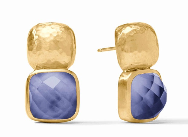 Catalina Earring Gold- Iridescent Tanzanite Blue