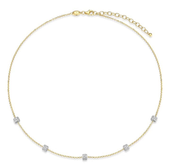 Chloe Rondelle Station Necklace in 14K Yellow Gold-Plated Sterling Silver