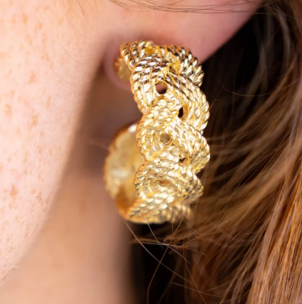Braided Rope Hoop Earrings